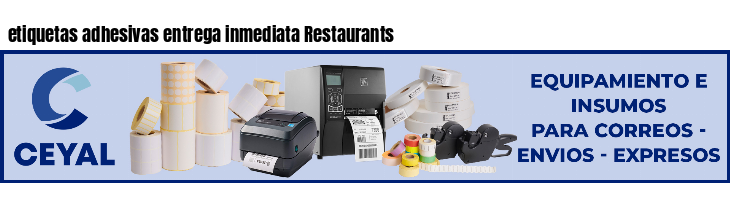 etiquetas adhesivas entrega inmediata Restaurants