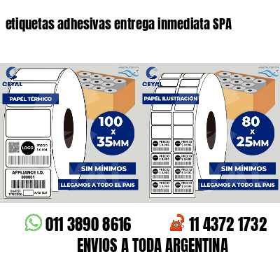 etiquetas adhesivas entrega inmediata SPA