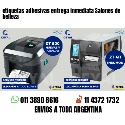 etiquetas adhesivas entrega inmediata Salones de belleza