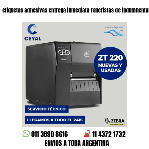etiquetas adhesivas entrega inmediata Talleristas de indumnentaria