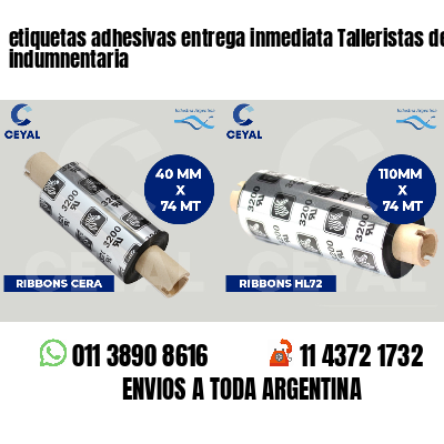 etiquetas adhesivas entrega inmediata Talleristas de indumnentaria