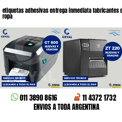 etiquetas adhesivas entrega inmediata fabricantes de ropa
