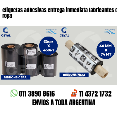 etiquetas adhesivas entrega inmediata fabricantes de ropa