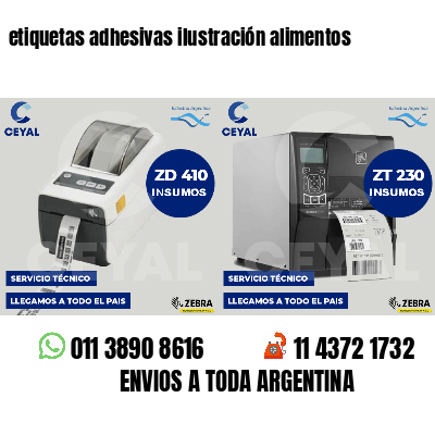 etiquetas adhesivas ilustración alimentos