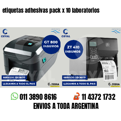 etiquetas adhesivas pack x 10 laboratorios
