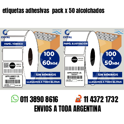 etiquetas adhesivas  pack x 50 alcolchados