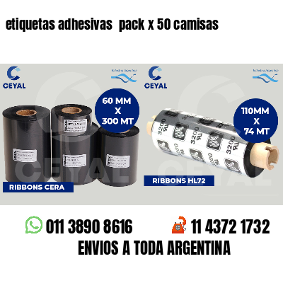 etiquetas adhesivas  pack x 50 camisas
