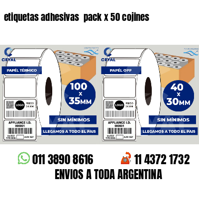etiquetas adhesivas  pack x 50 cojines