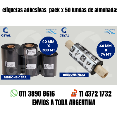 etiquetas adhesivas  pack x 50 fundas de almohadas