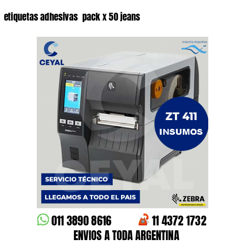 etiquetas adhesivas  pack x 50 jeans