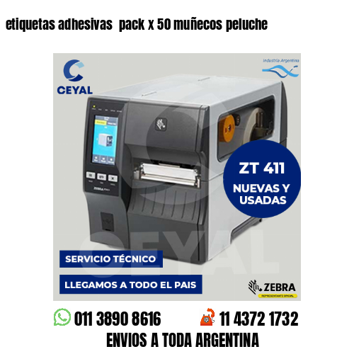 etiquetas adhesivas  pack x 50 muñecos peluche