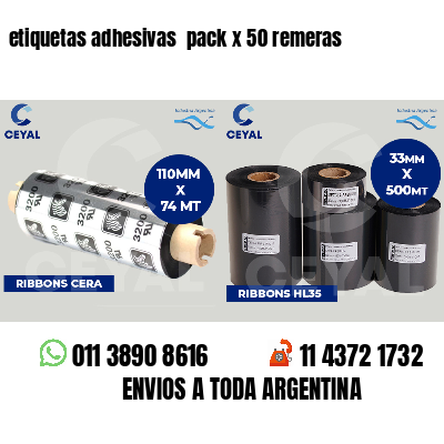 etiquetas adhesivas  pack x 50 remeras