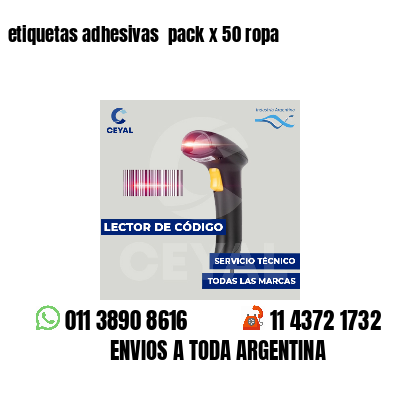 etiquetas adhesivas  pack x 50 ropa