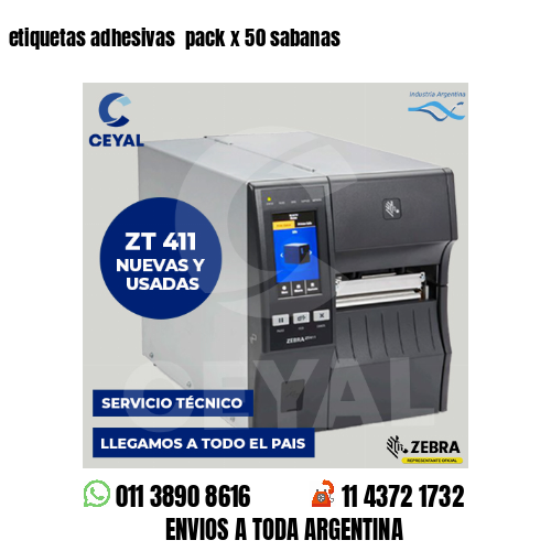 etiquetas adhesivas  pack x 50 sabanas