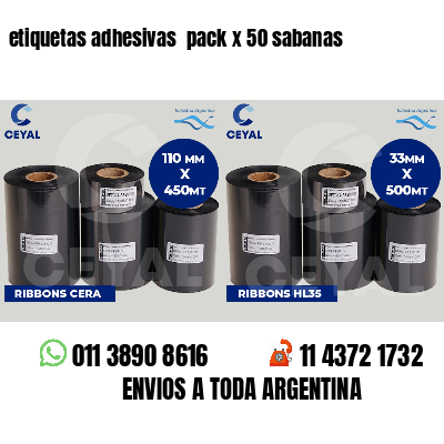 etiquetas adhesivas  pack x 50 sabanas