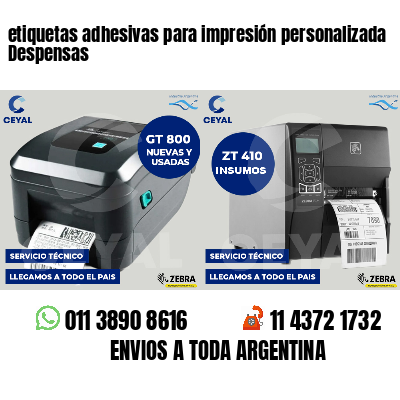etiquetas adhesivas para impresión personalizada Despensas