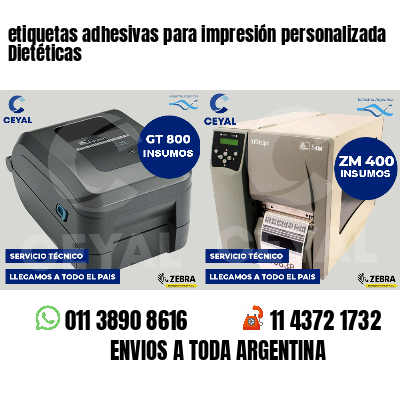 etiquetas adhesivas para impresión personalizada Dietéticas