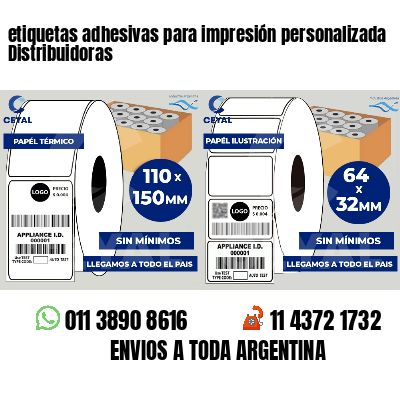 etiquetas adhesivas para impresión personalizada Distribuidoras