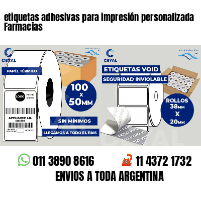 etiquetas adhesivas para impresión personalizada Farmacias