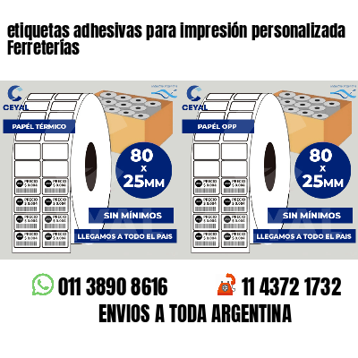 etiquetas adhesivas para impresión personalizada Ferreterías