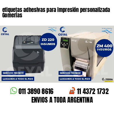 etiquetas adhesivas para impresión personalizada Gomerías
