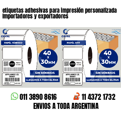 etiquetas adhesivas para impresión personalizada Importadores y exportadores
