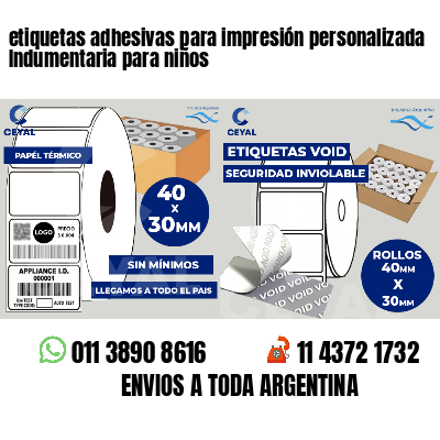 etiquetas adhesivas para impresión personalizada Indumentaria para niños