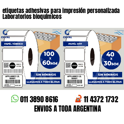 etiquetas adhesivas para impresión personalizada Laboratorios bioquímicos