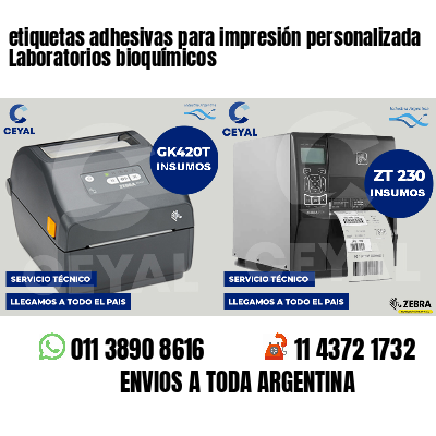 etiquetas adhesivas para impresión personalizada Laboratorios bioquímicos