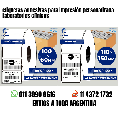 etiquetas adhesivas para impresión personalizada Laboratorios clínicos