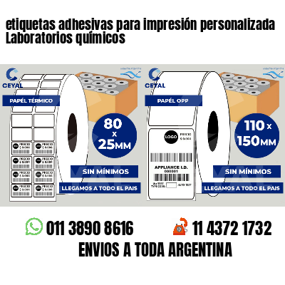 etiquetas adhesivas para impresión personalizada Laboratorios químicos