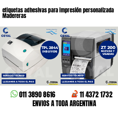 etiquetas adhesivas para impresión personalizada Madereras