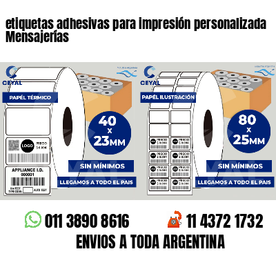 etiquetas adhesivas para impresión personalizada Mensajerías