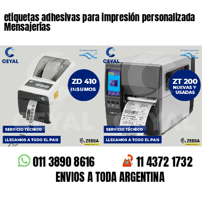 etiquetas adhesivas para impresión personalizada Mensajerías