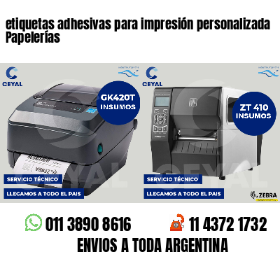 etiquetas adhesivas para impresión personalizada Papelerías