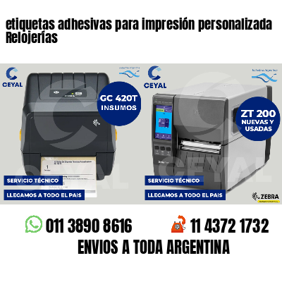 etiquetas adhesivas para impresión personalizada Relojerías