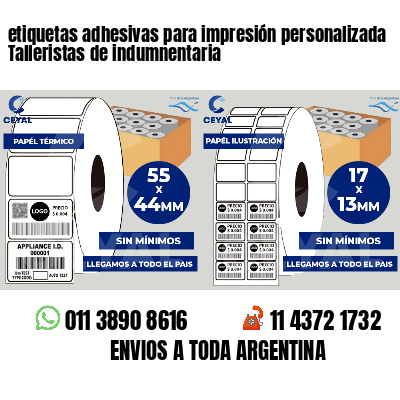 etiquetas adhesivas para impresión personalizada Talleristas de indumnentaria