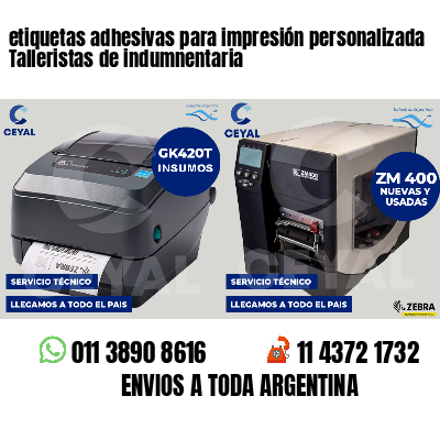 etiquetas adhesivas para impresión personalizada Talleristas de indumnentaria