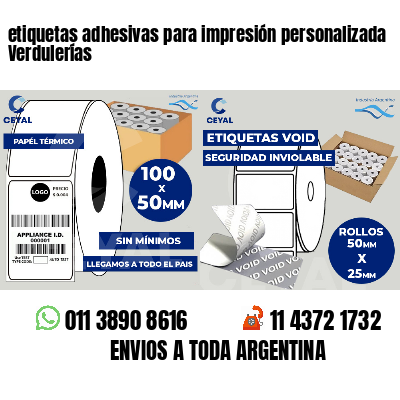 etiquetas adhesivas para impresión personalizada Verdulerías