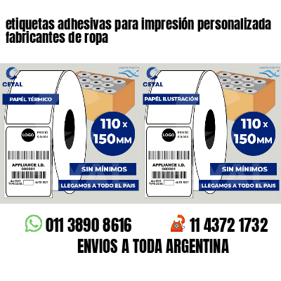 etiquetas adhesivas para impresión personalizada fabricantes de ropa