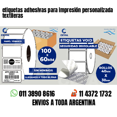 etiquetas adhesivas para impresión personalizada textileras