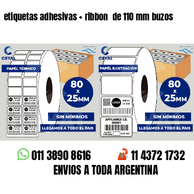 etiquetas adhesivas   ribbon  de 110 mm buzos