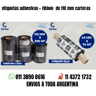 etiquetas adhesivas   ribbon  de 110 mm carteras