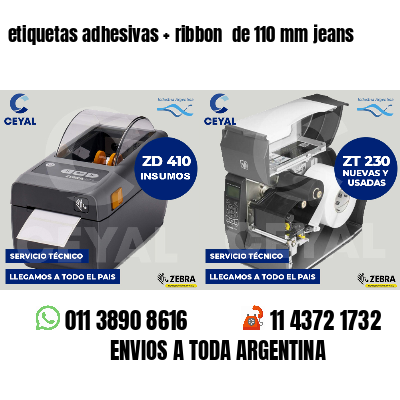 etiquetas adhesivas   ribbon  de 110 mm jeans