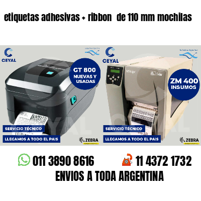 etiquetas adhesivas   ribbon  de 110 mm mochilas
