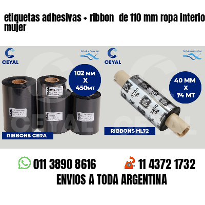 etiquetas adhesivas   ribbon  de 110 mm ropa interior mujer