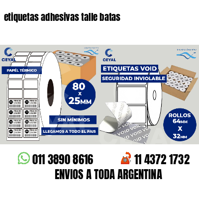 etiquetas adhesivas talle batas