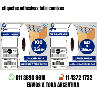 etiquetas adhesivas talle camisas