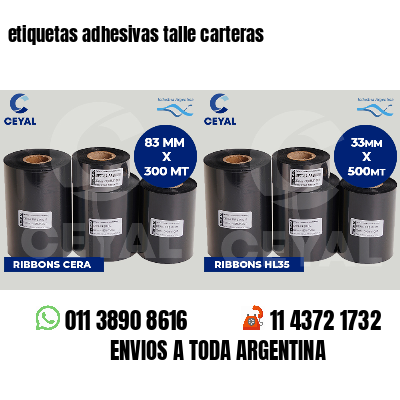 etiquetas adhesivas talle carteras