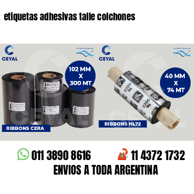 etiquetas adhesivas talle colchones